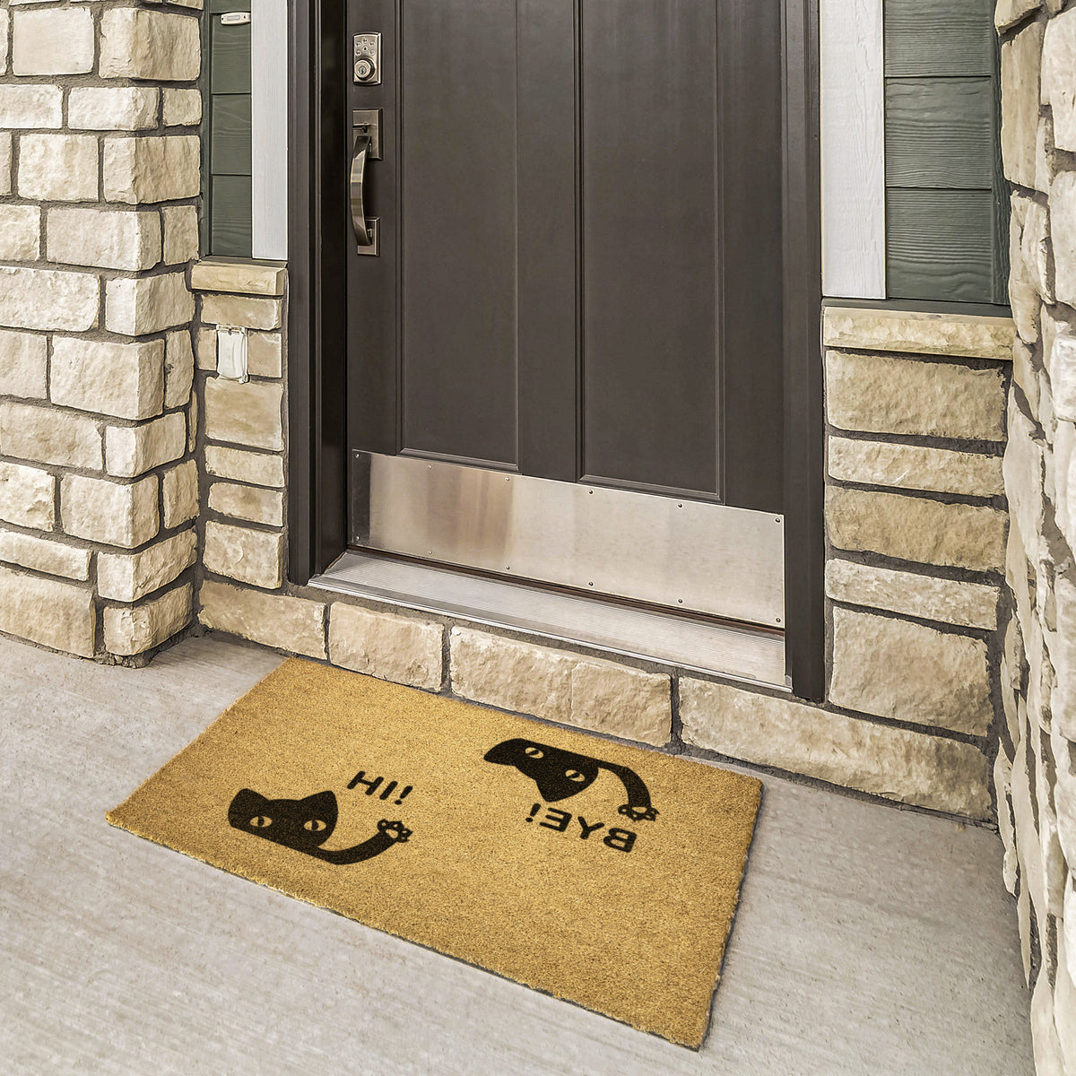 Hi Bye Cat Doormat, Housewarming Gift, Welcome Door Mat, Personalized Custom Doormat, New Home Gift, Wedding Gift, Personalized Gift