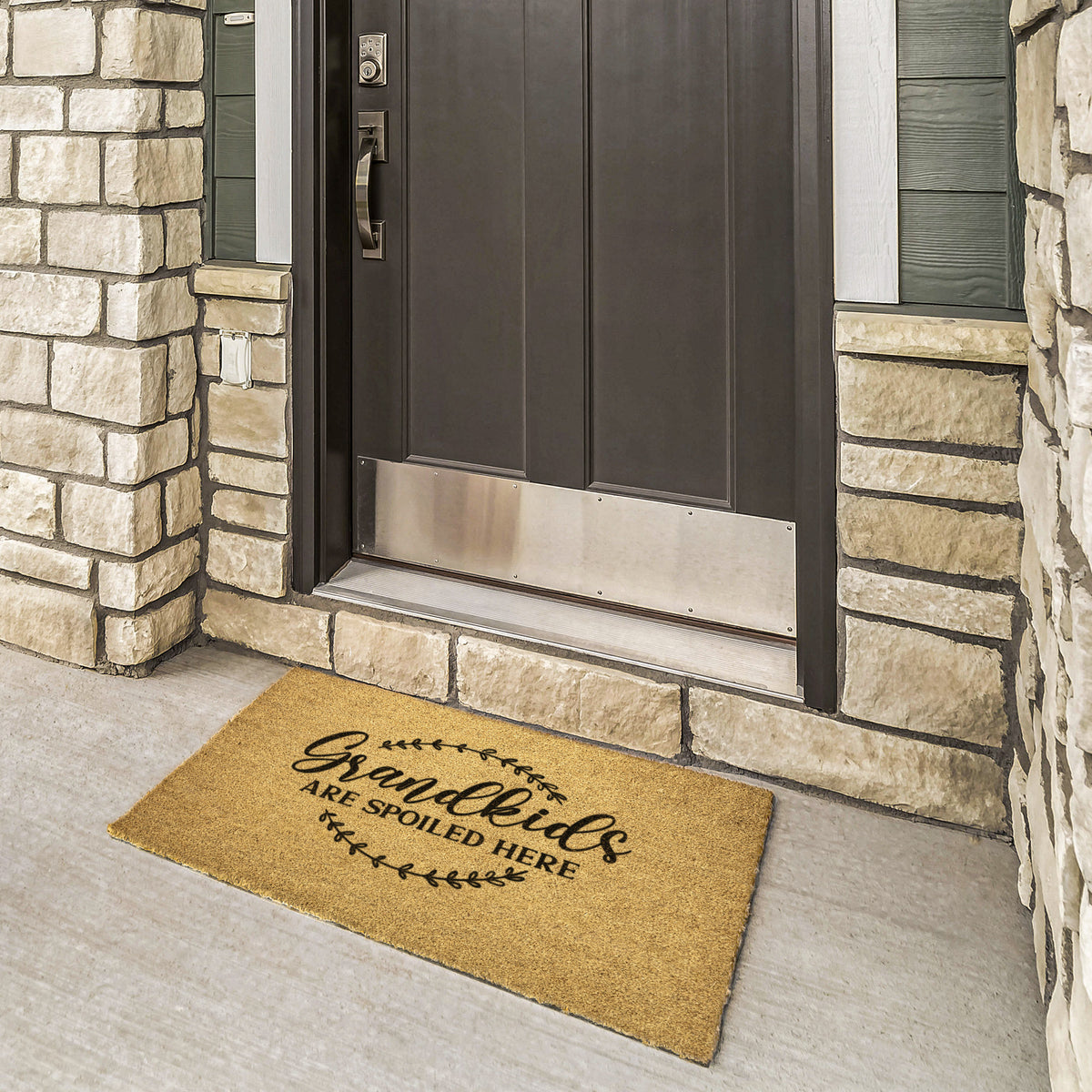 There's No Place Like Grandkids Spoiled Here, Grandparents Day Gift , Welcome Door Mat, Home Doormat, Fathers Day, Mothers Day