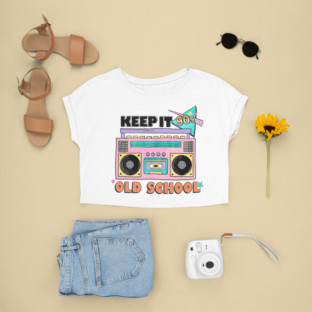 Keep It Old School Radio Retro Cropped T-shirt