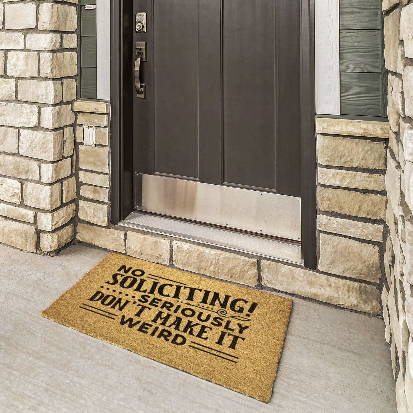 Funny Doormat, Home Doormat, No Soliciting, Closing Gift, Welcome Doormat, Wedding Gift, Business Logo Entryway Outdoor Welcome Mat