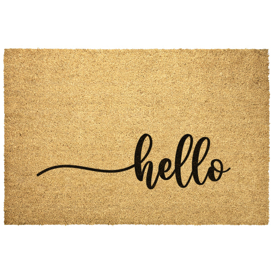 Hello Script Housewarming Gift, Hello Welcome Mat, Hello There Script Doormat, Coir Outdoor Welcome Mat, Custom Doormat, New Home