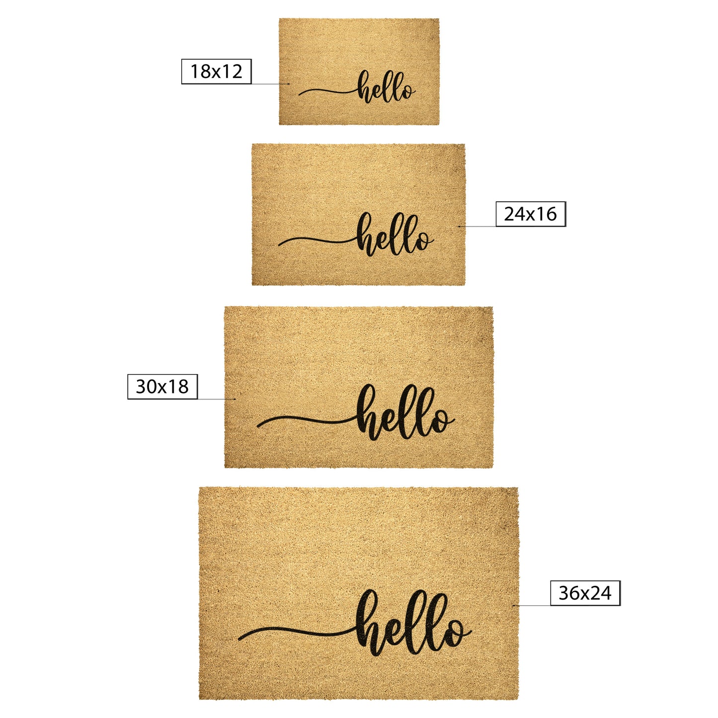 Hello Script Housewarming Gift, Hello Welcome Mat, Hello There Script Doormat, Coir Outdoor Welcome Mat, Custom Doormat, New Home