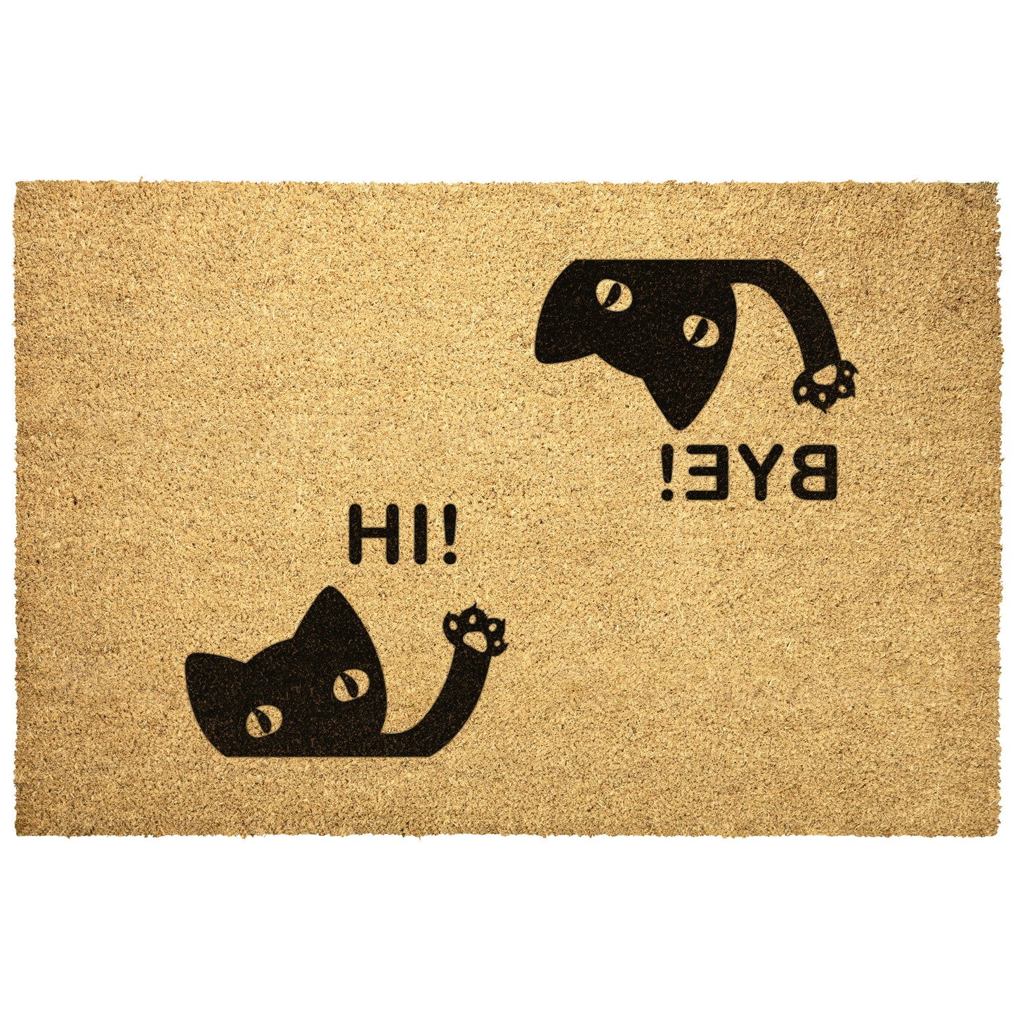 Hi Bye Cat Doormat, Housewarming Gift, Welcome Door Mat, Personalized Custom Doormat, New Home Gift, Wedding Gift, Personalized Gift