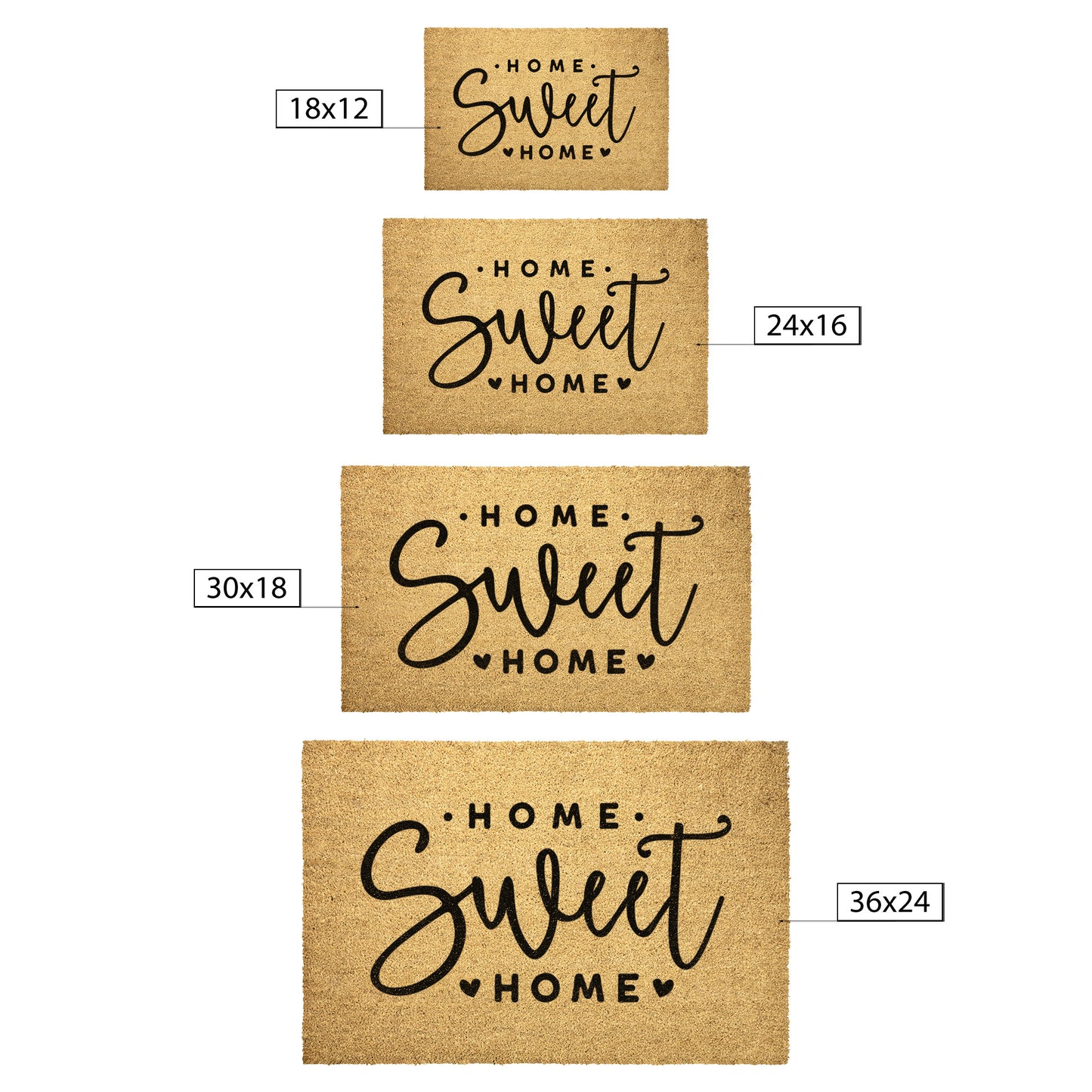 Home Sweet Home Doormat, Housewarming Gift, Wedding Gift, Custom Doormat, Closing Gift, Welcome Doormat, Front Door Mat