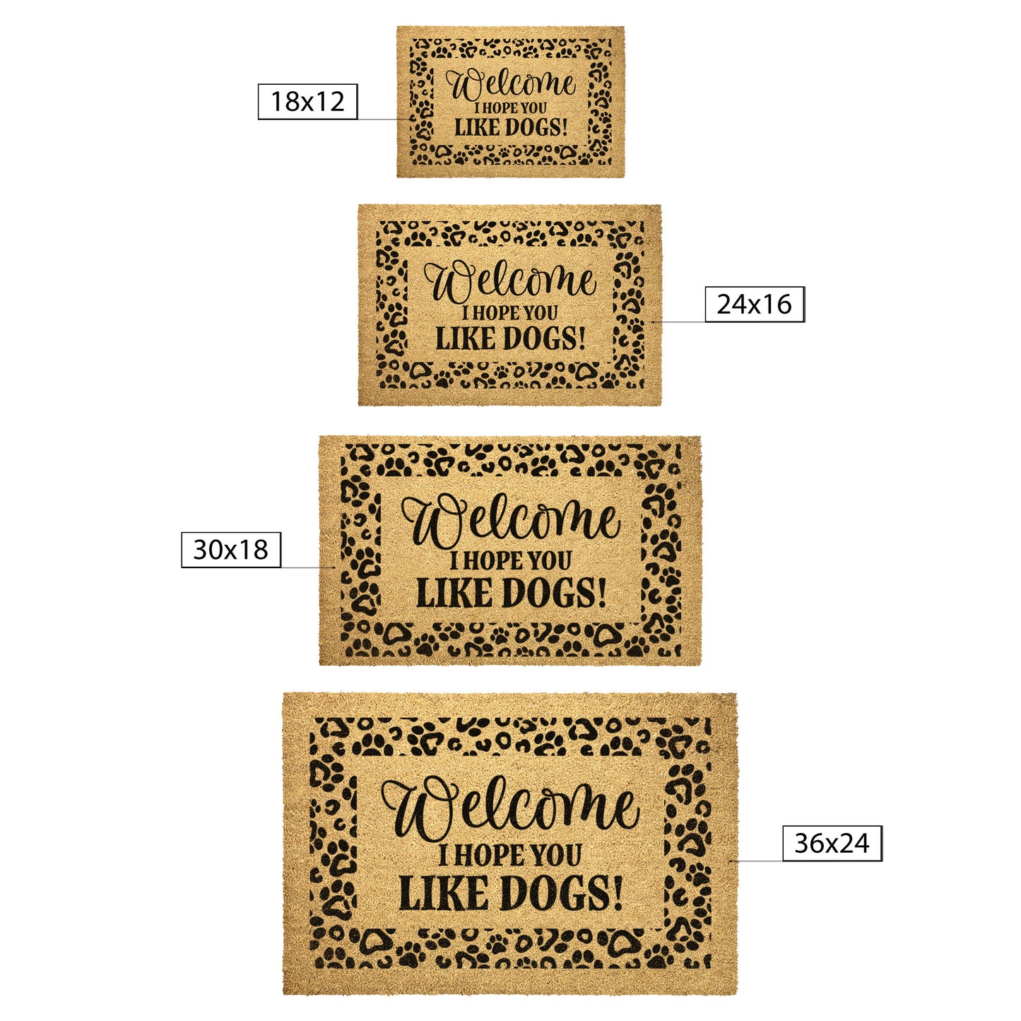 Hope You Like Dogs Welcome Mat, Perfect Gift for Dog Owner, Paw Prints Pet Lover, Personalized Doormat, Housewarming Gift