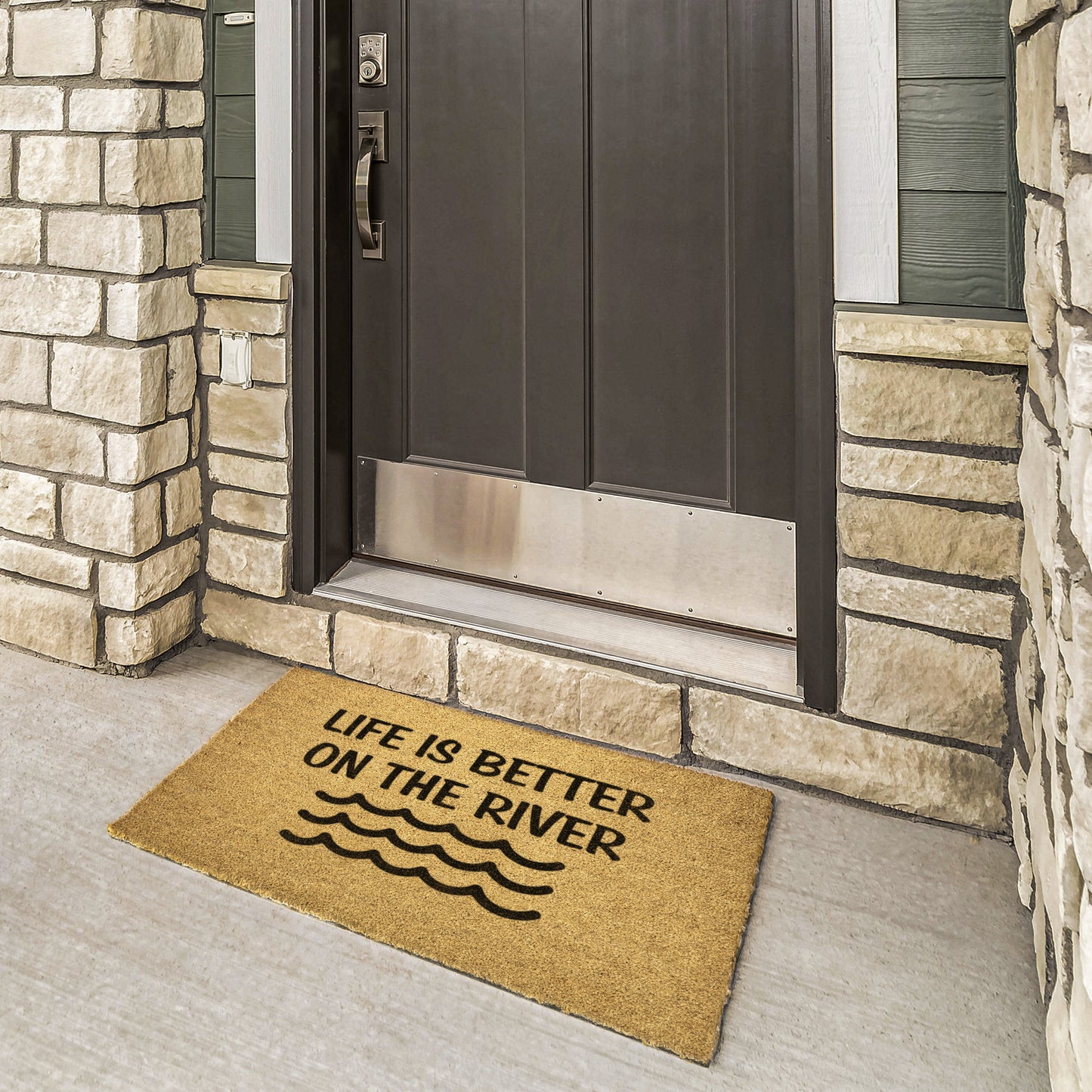 Life on the River Decor, Funny Lake Door Mat, Coir Doormat, Custom Door Mat Gift, Boating Doormat, Lake Home Doormat
