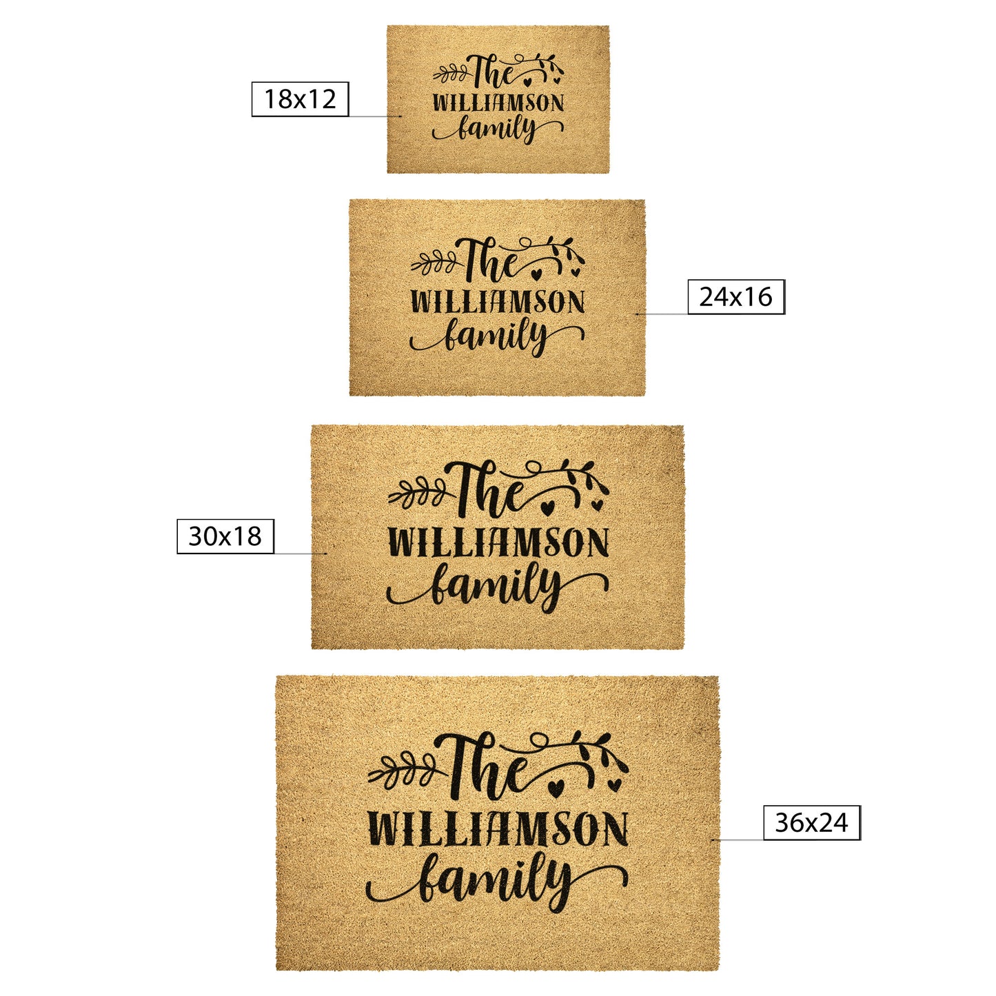 Personalized Family Doormat with Custom Last Name, Birthday Gift, New Home Gift, Front Door Custom Welcome Mat, Welcome Door Mat, Home Decor, Housewarming Gift