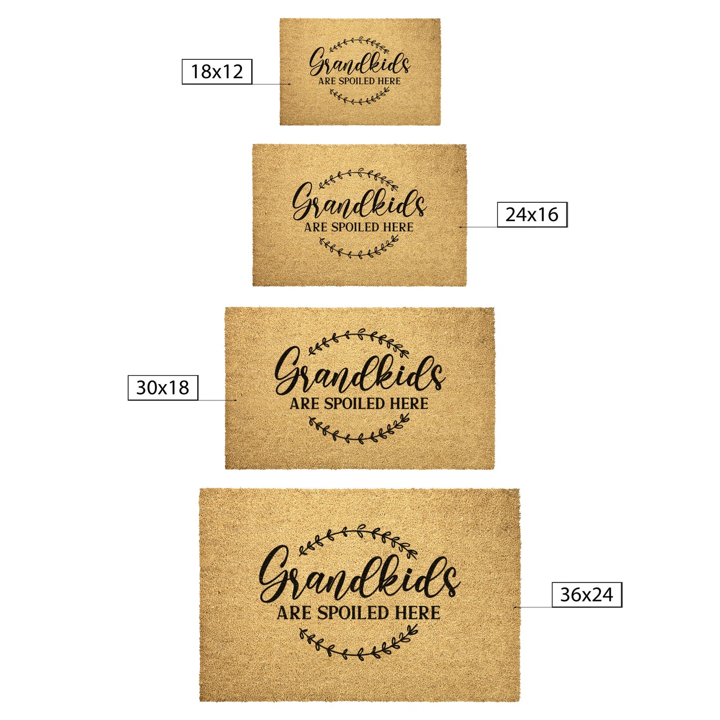 There's No Place Like Grandkids Spoiled Here, Grandparents Day Gift , Welcome Door Mat, Home Doormat, Fathers Day, Mothers Day