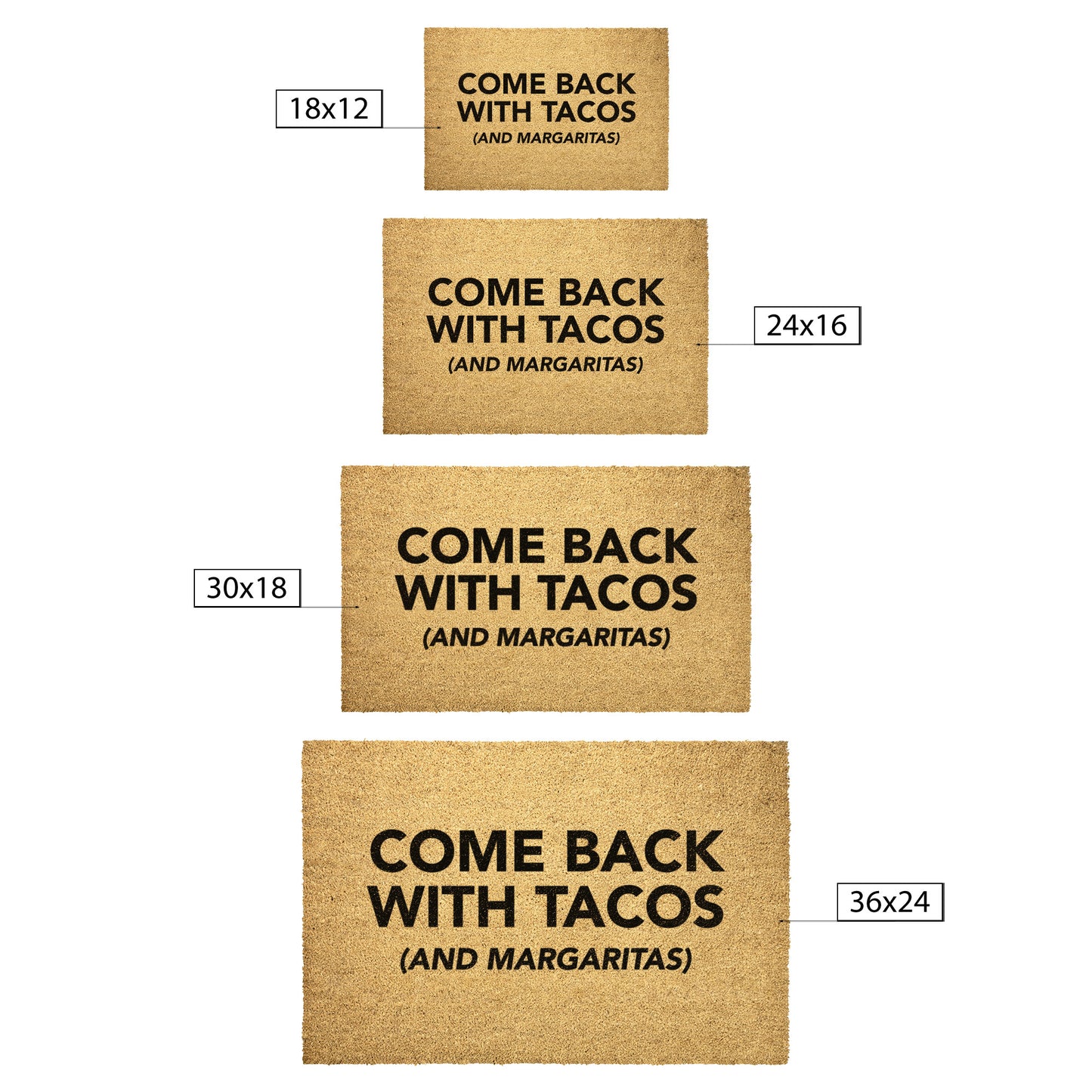 cinco de mayo doormat, tacos and tequila welcome, taco doormat, come b ack with margaritas and tacos doormat, funny doormat