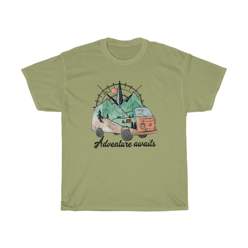 Adventure Awaits heavy cotton unisex T-shirt