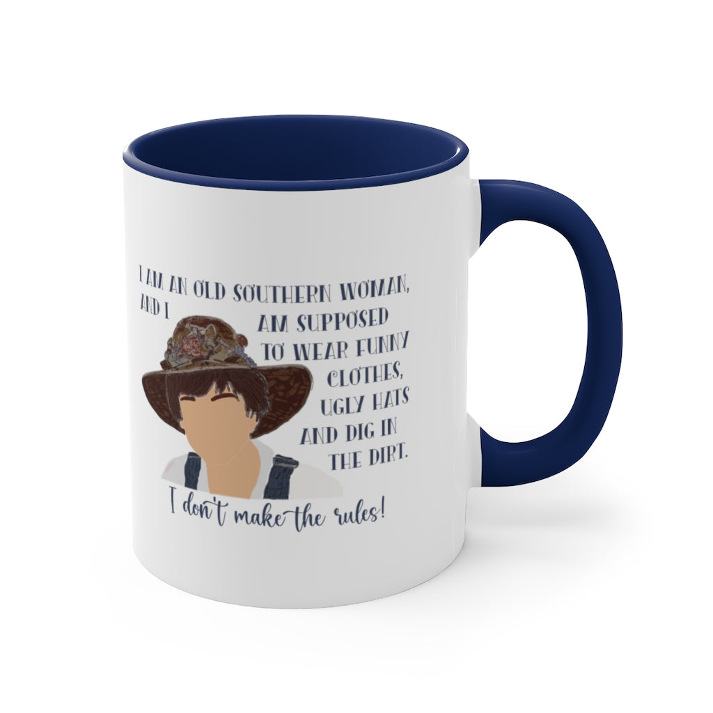 I Don't Make the Rules! 11 oz two tone  Navy Coffee Mug