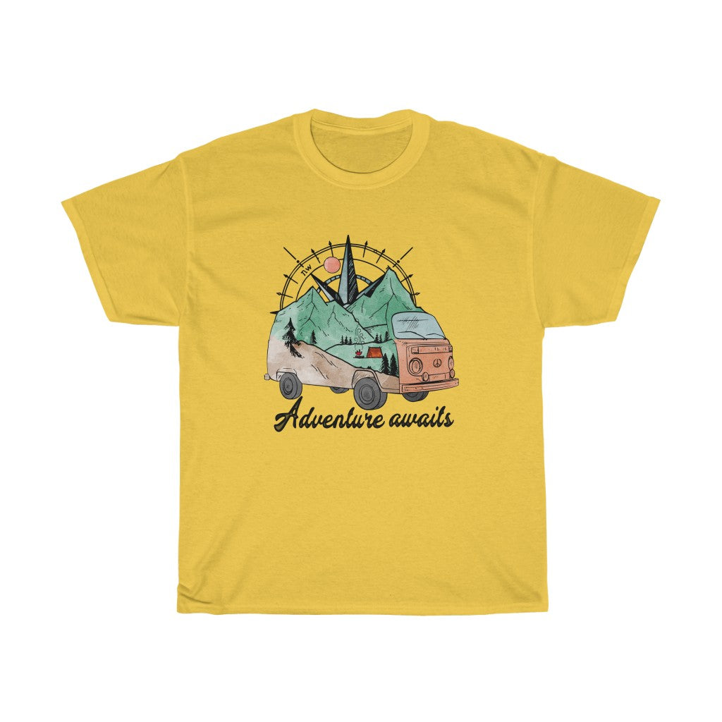 Adventure Awaits heavy cotton unisex T-shirt