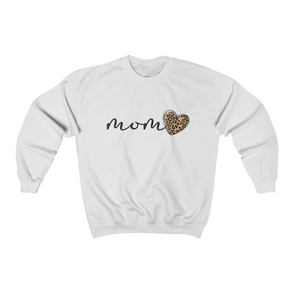 Mama Leopard Print Heart Sweatshirt