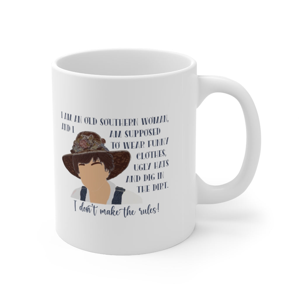 I Don't Make the Rules! 11 oz white Southern Woman Coffee Mug