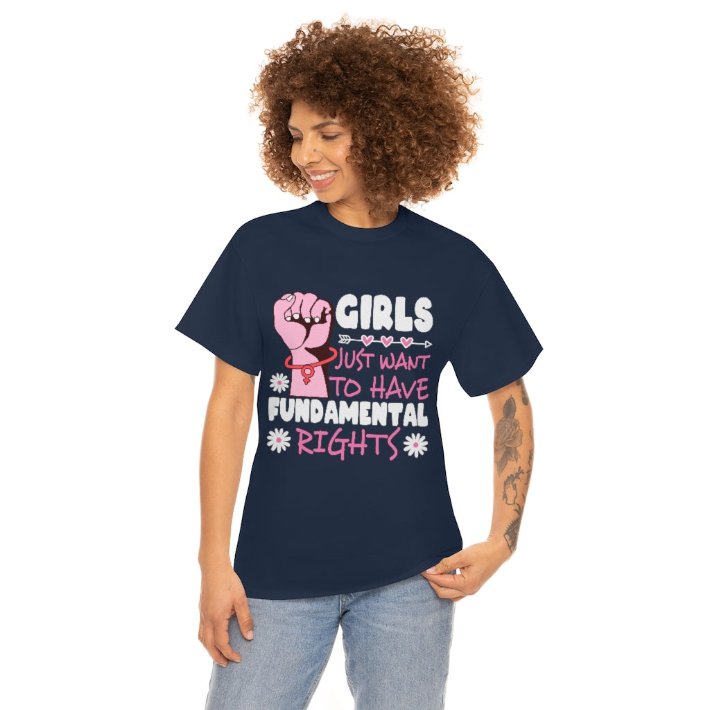 Girls Just Want to Have FUNdamental Rights Protest Fist T-shirt