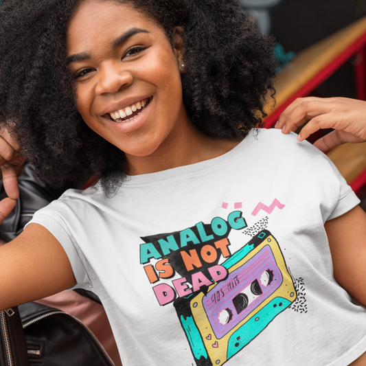 Analog is Not Dead Graphic Cropped T-shirt