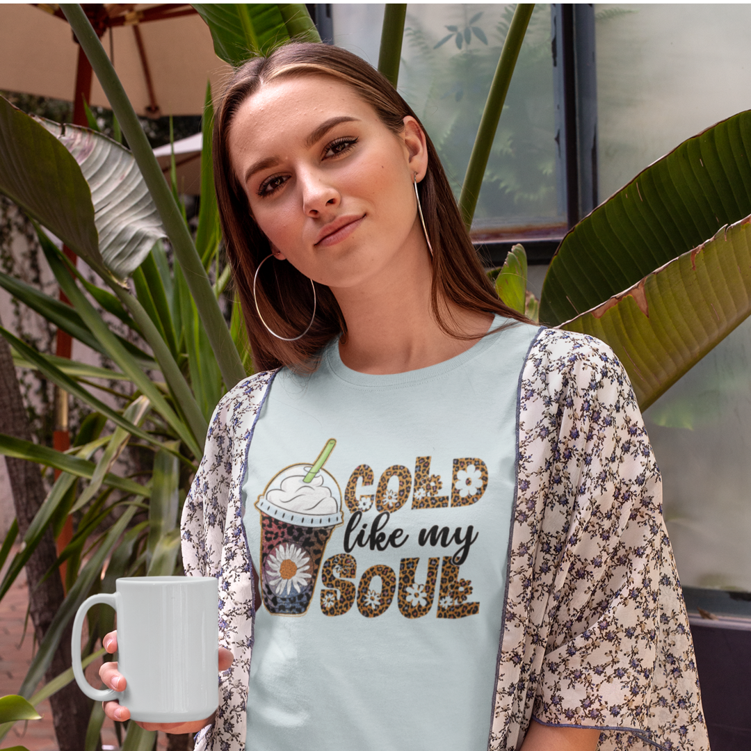 Cold Like My Soul Iced Coffee Frappuccino Graphic T-shirt