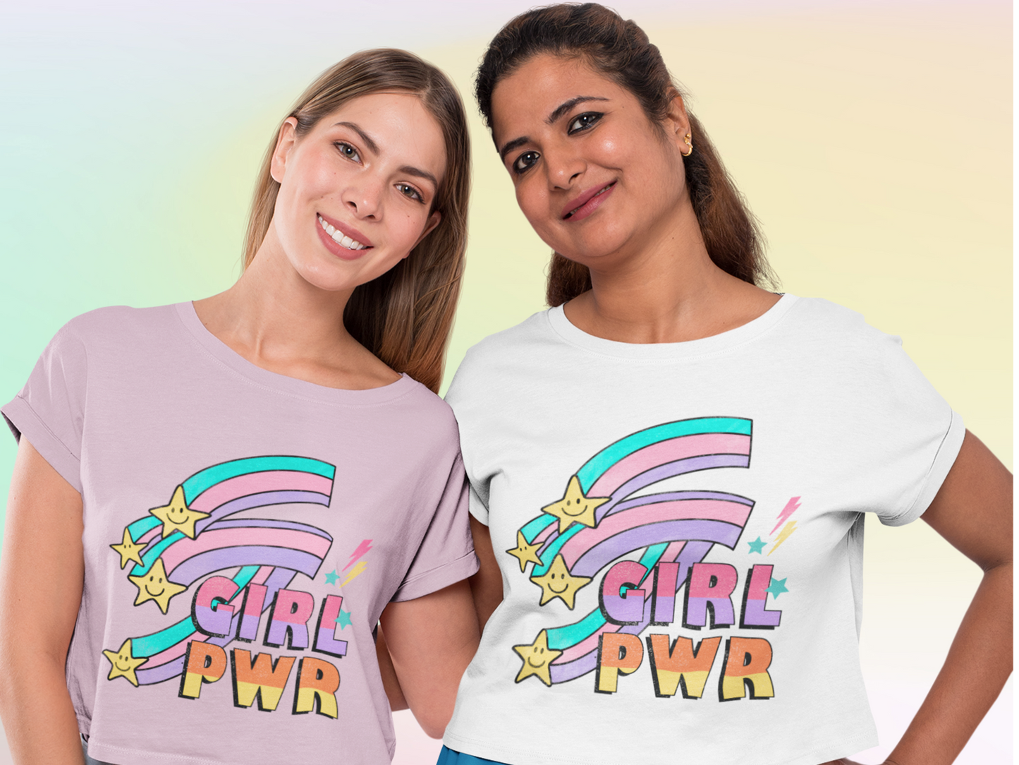Girl Pwr (Power) Stars Cropped T-shirt