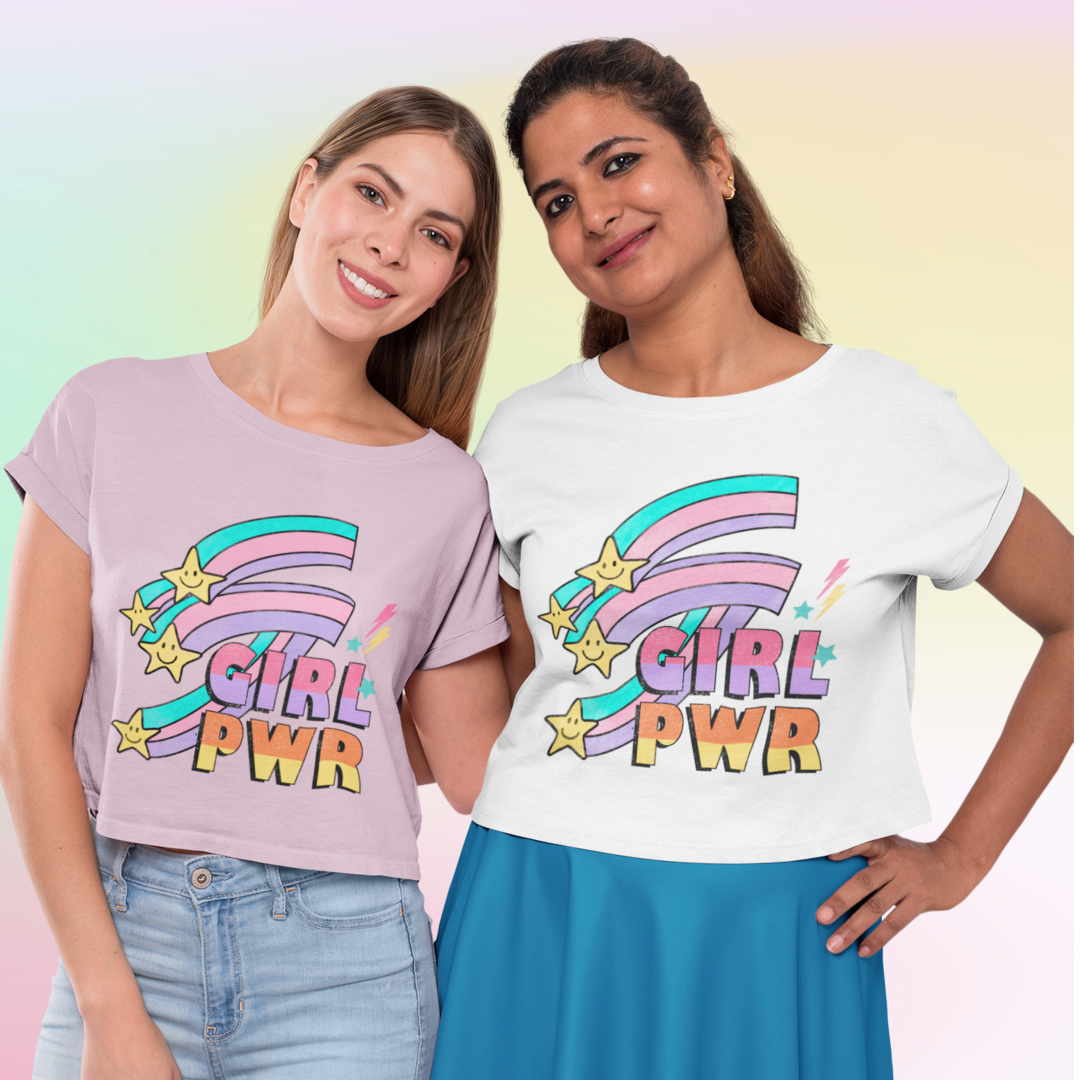 Girl Pwr (Power) Stars Cropped T-shirt