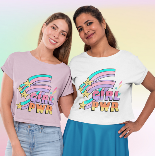 Girl Pwr (Power) Stars Cropped T-shirt