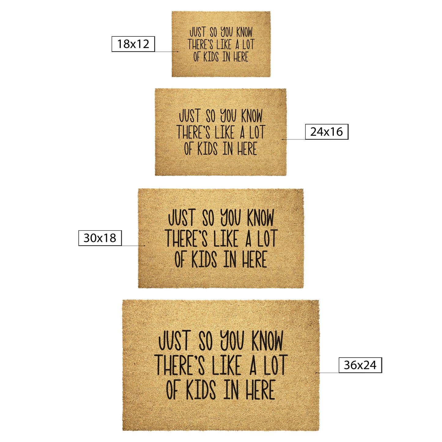 Just So You Know, There's Like A Lot of Kids in Here Doormat, Doormat for Kids Doormat, Gifts for Her, Gifts for Mom, Funny Doormat for Moms