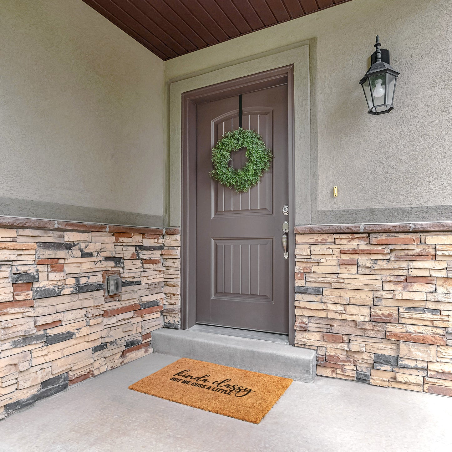 Kinda Classy But We Cuss doormat, funny doormat, new house gift, custom doormat, outdoor coir mat