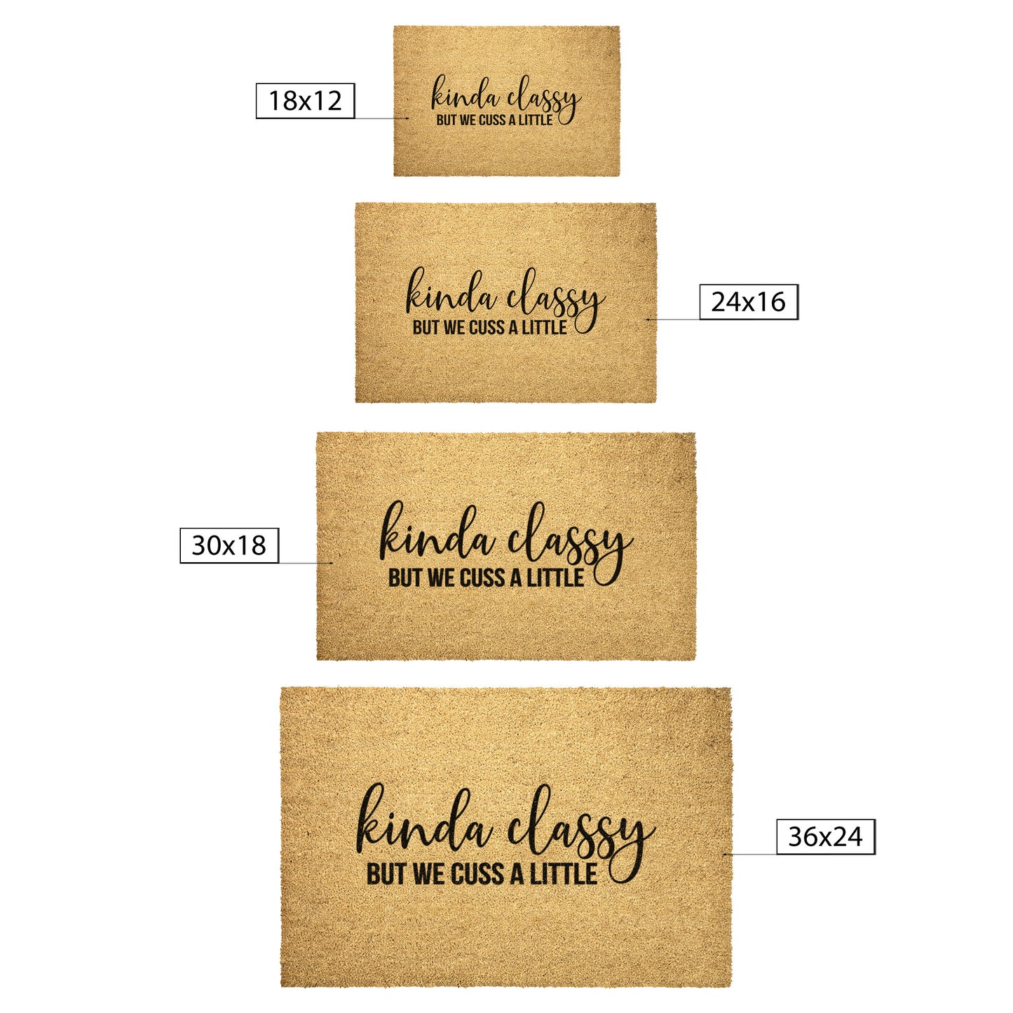 Kinda Classy But We Cuss doormat, funny doormat, new house gift, custom doormat, outdoor coir mat
