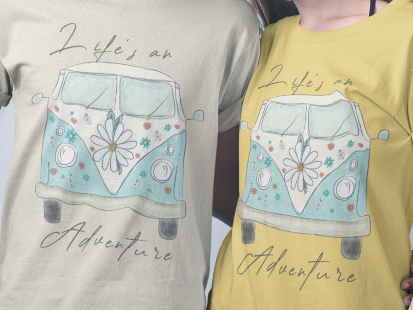 Life's an Adventure  Retro VW Bus Heavy Cotton T-Shirt
