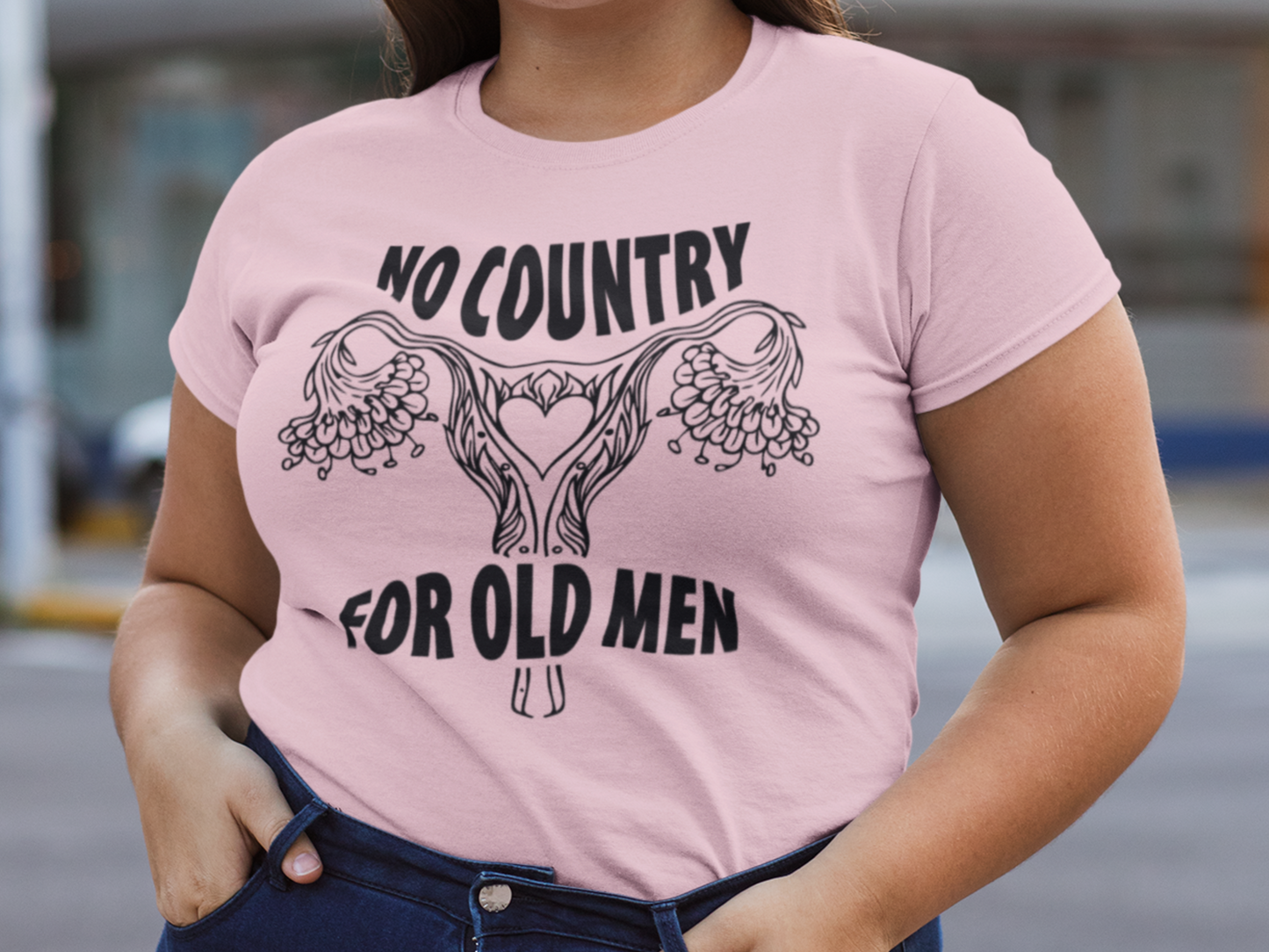 No country for Old Men Floral Uterus Pro Choice Feminist T-Shirt
