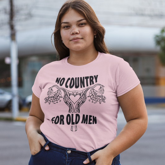 No country for Old Men Floral Uterus Pro Choice Feminist T-Shirt