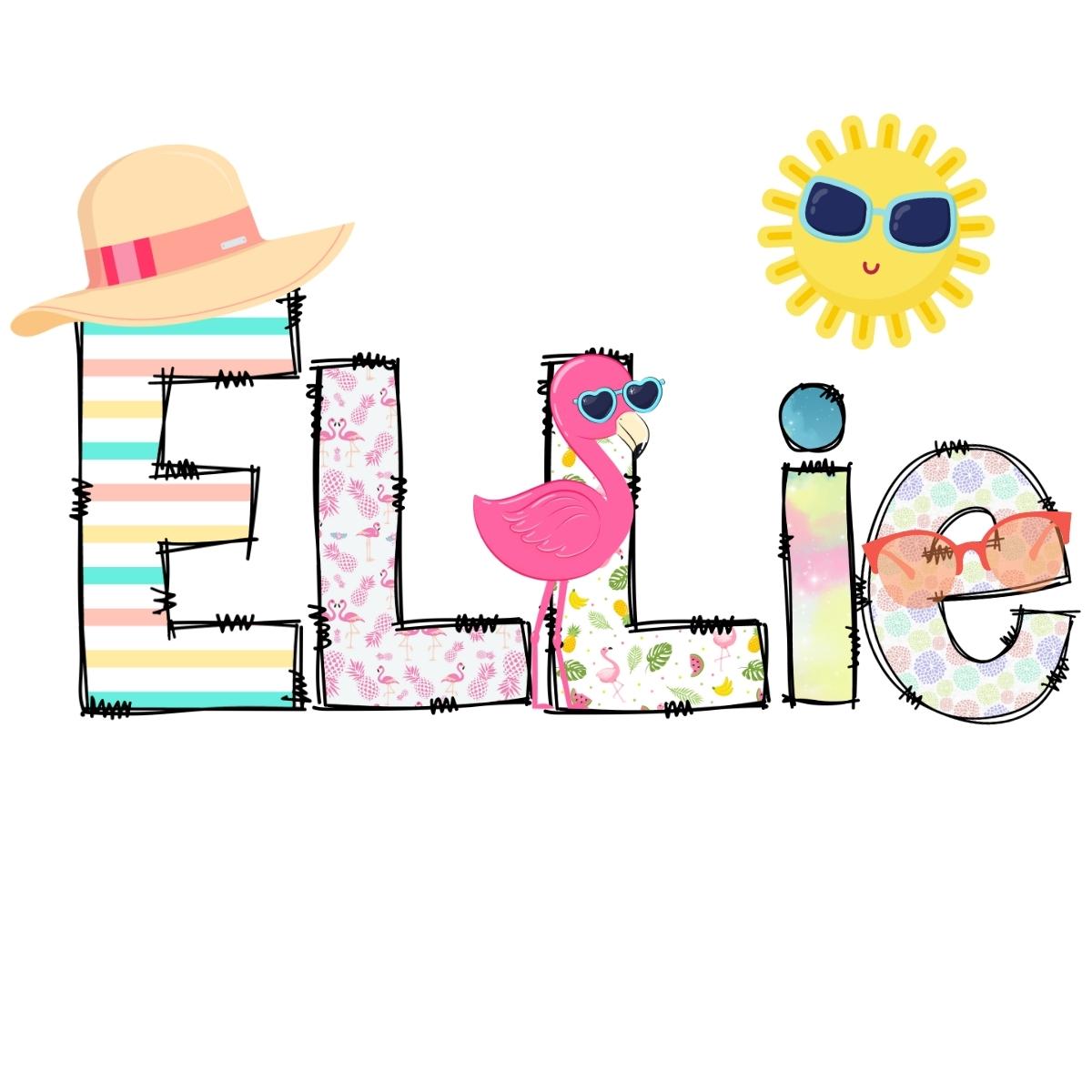 Summer Pastel Doodle Personalized Name Toddler Dress