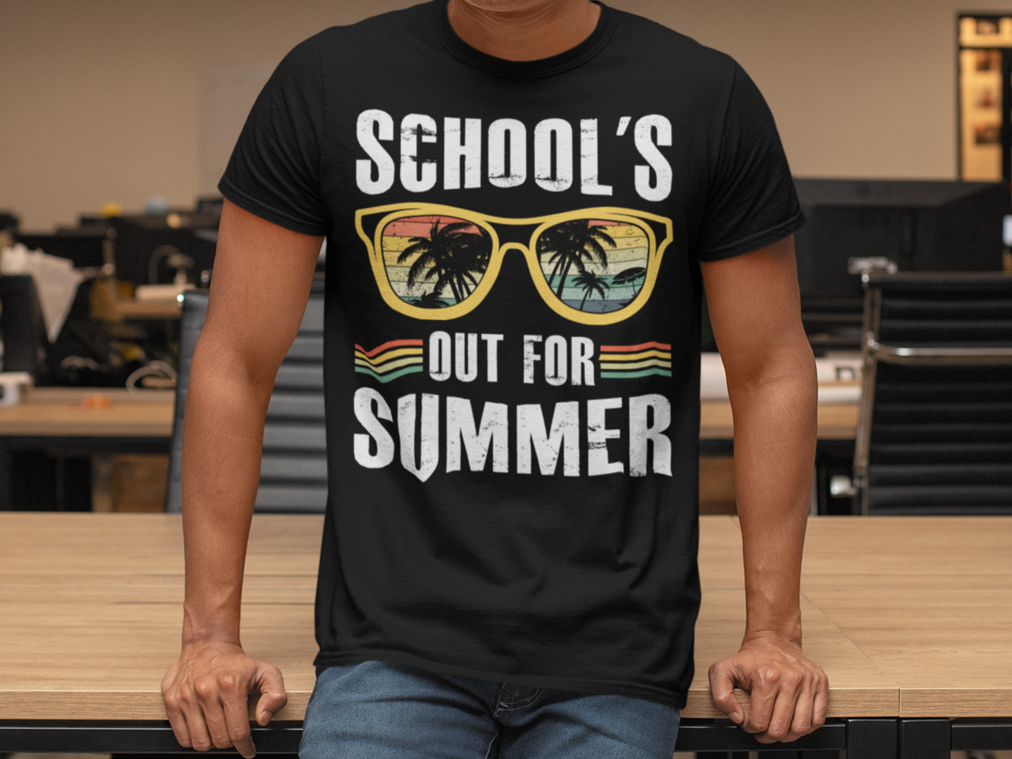 School's Out For Summer Male Teacher T-Shirt Unisex Sizing
