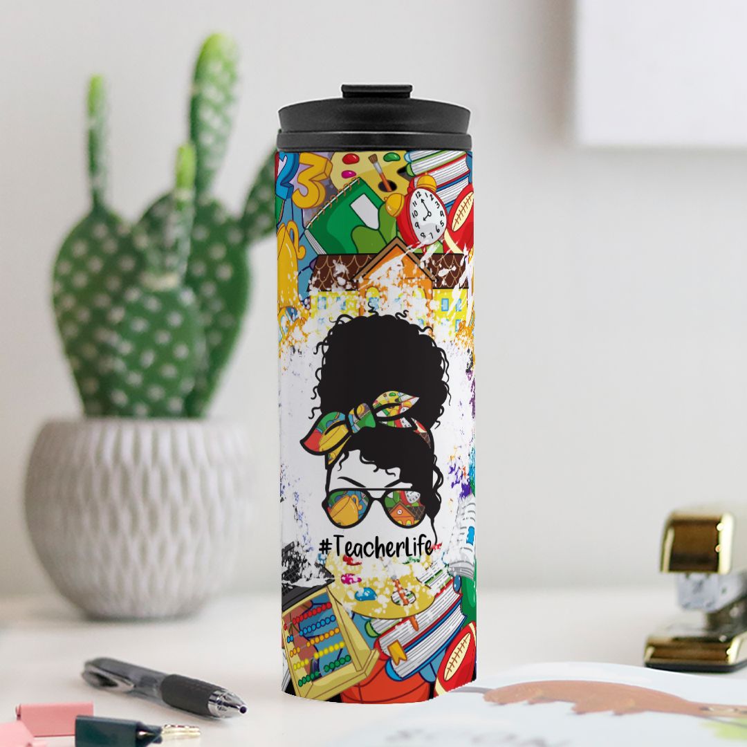 Teacher Life Afro Tumbler 16 oz.