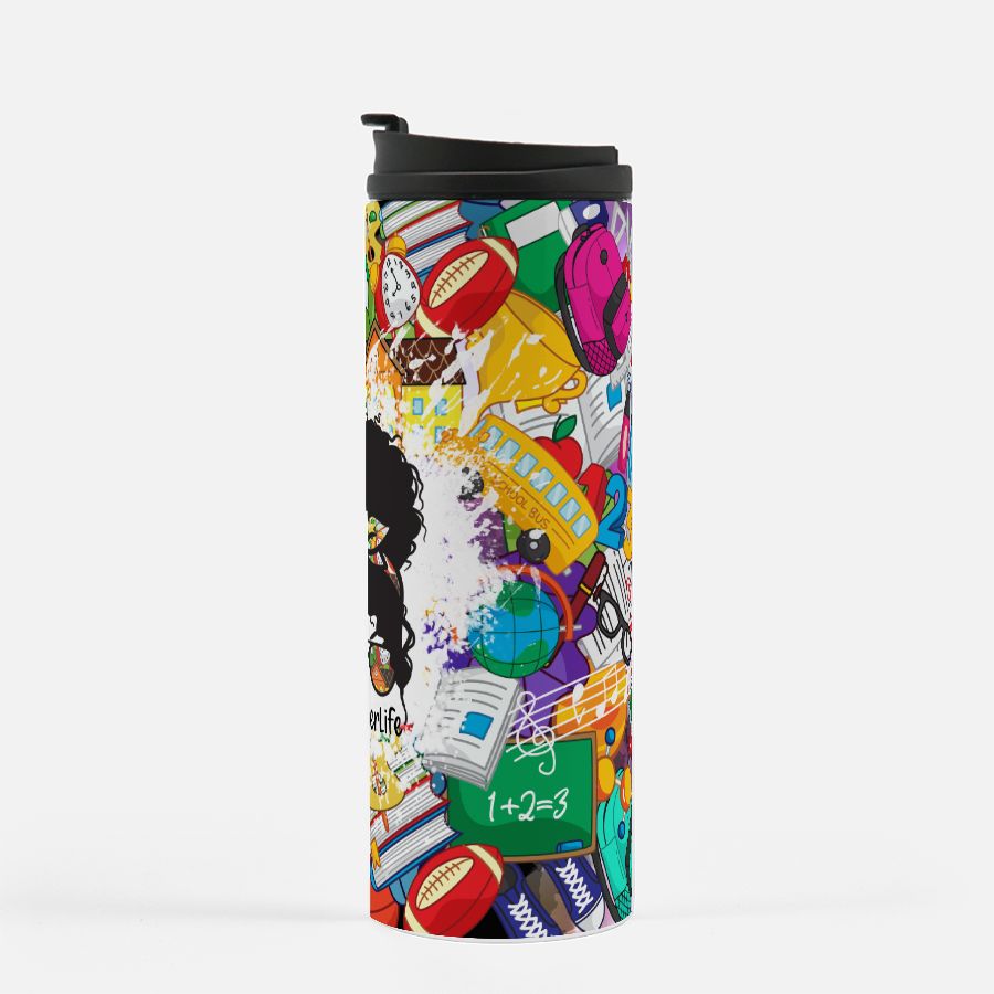 Teacher Life Afro Tumbler 16 oz.