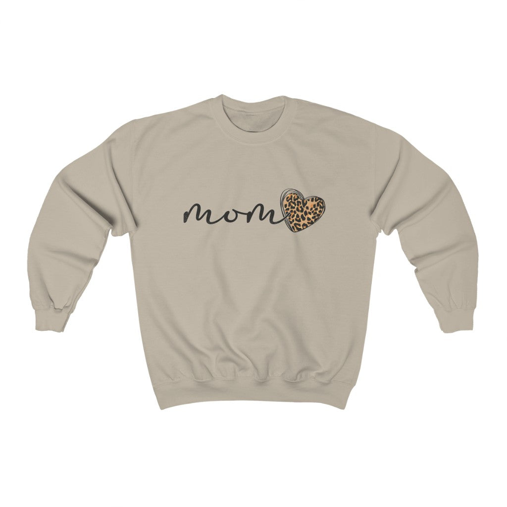 Mama Leopard Print Heart Sweatshirt
