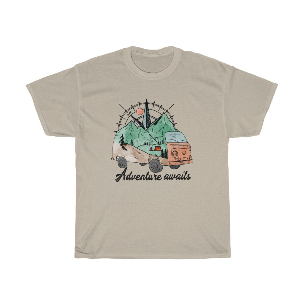 Adventure Awaits heavy cotton unisex T-shirt