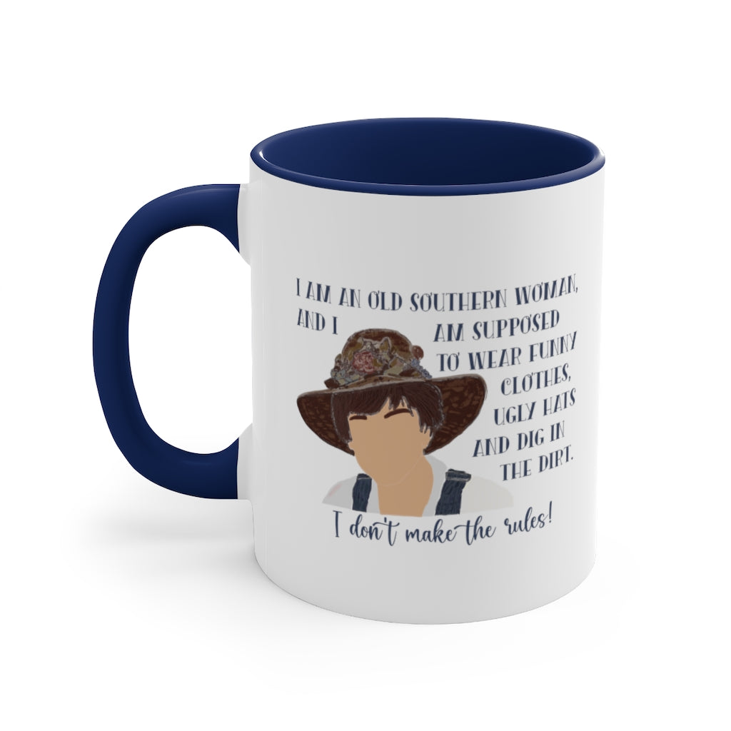 I Don't Make the Rules! 11 oz two tone  Navy Coffee Mug