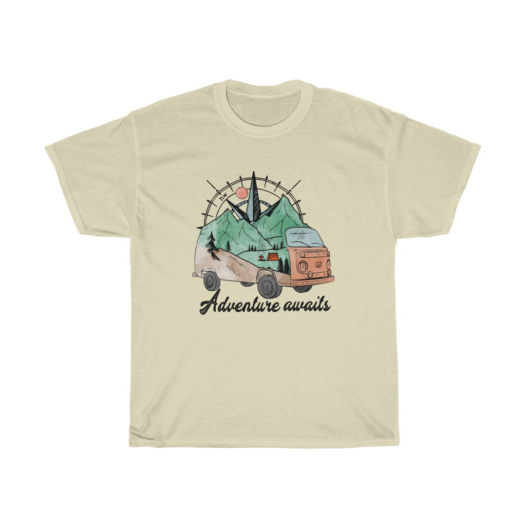 Adventure Awaits heavy cotton unisex T-shirt