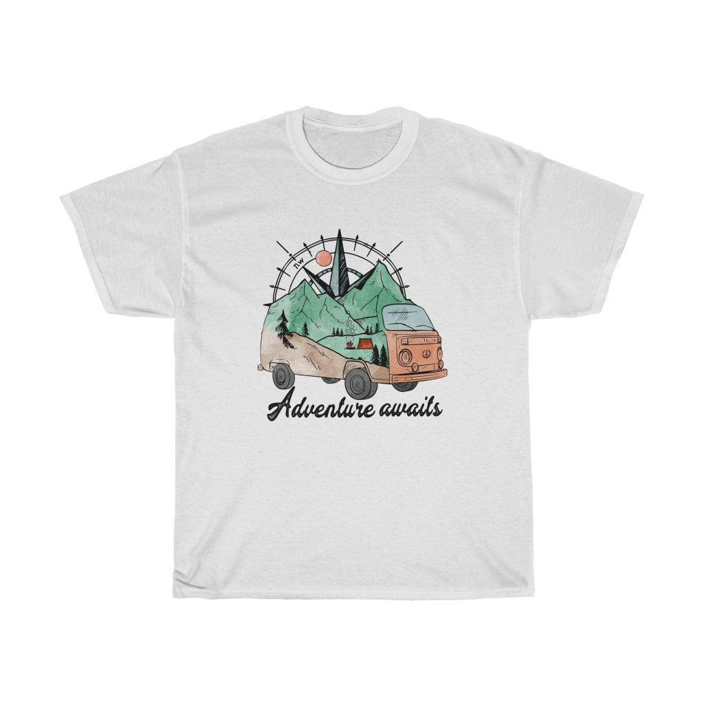 Adventure Awaits heavy cotton unisex T-shirt