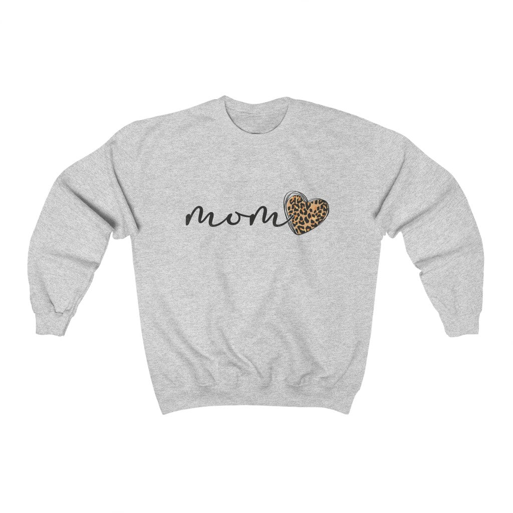 Mama Leopard Print Heart Sweatshirt