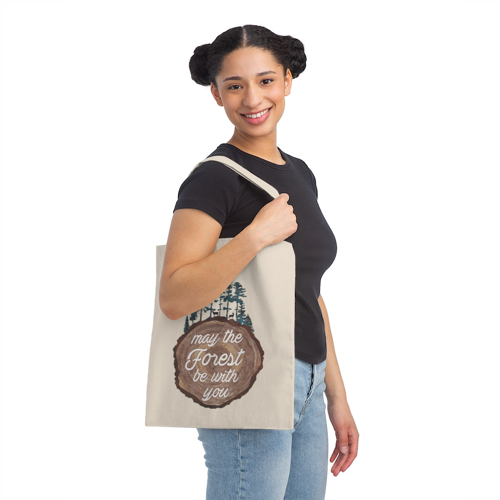 May the Forest Be With You  Punny Natural Canvas Tote Bag