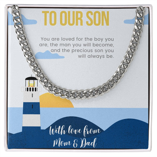 To Our Son Cuban Link Chain