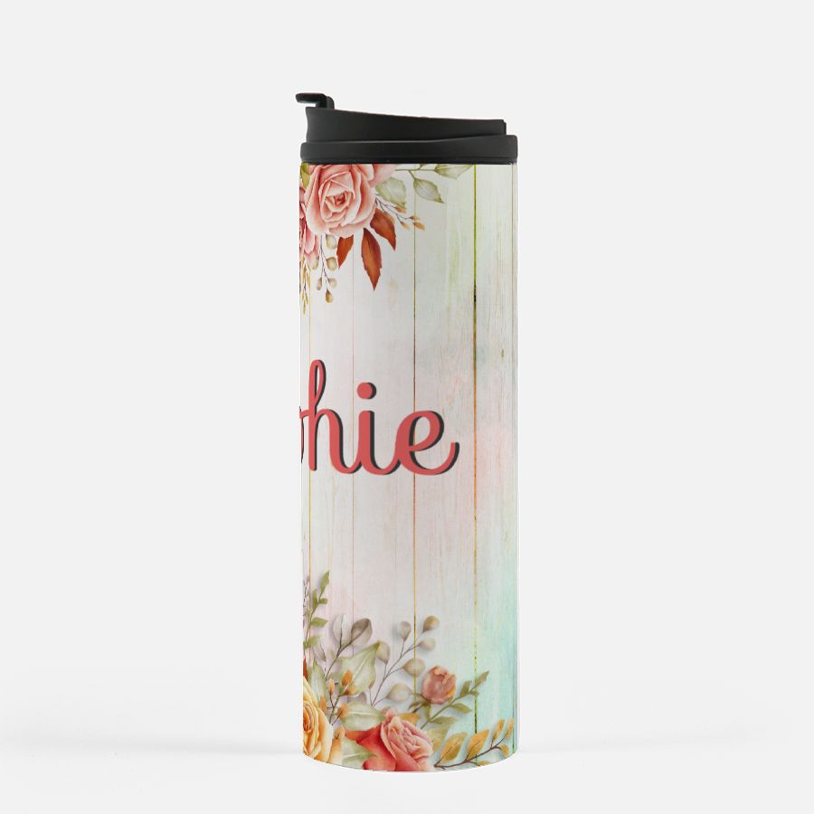 Personalized Summer Flowers Rustic Thermal Tumbler 16 oz.